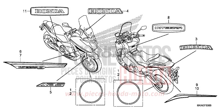 MARQUE/RAYURE de Integra 750 MAT GUNPOWDER BLACK METALLIC (NH436) de 2018